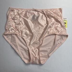 Bali Double Support Brief Panty Womens XL/8 Light Pink DBBF DBB3 Nylon Underwear